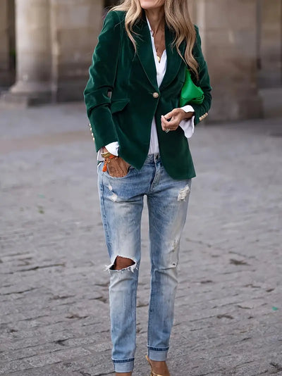 Caterina™ | Blazer en Velours Élégant
