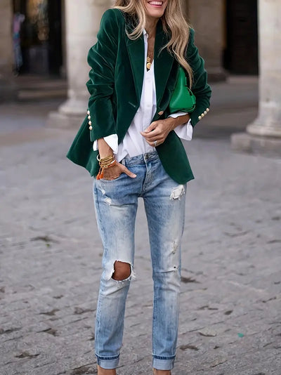Caterina™ | Blazer en Velours Élégant