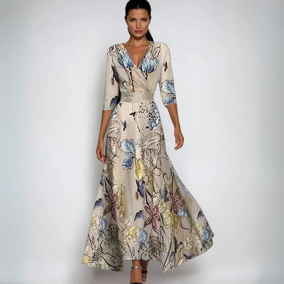 Emily™ | Élégante Robe Portefeuille Fleurie