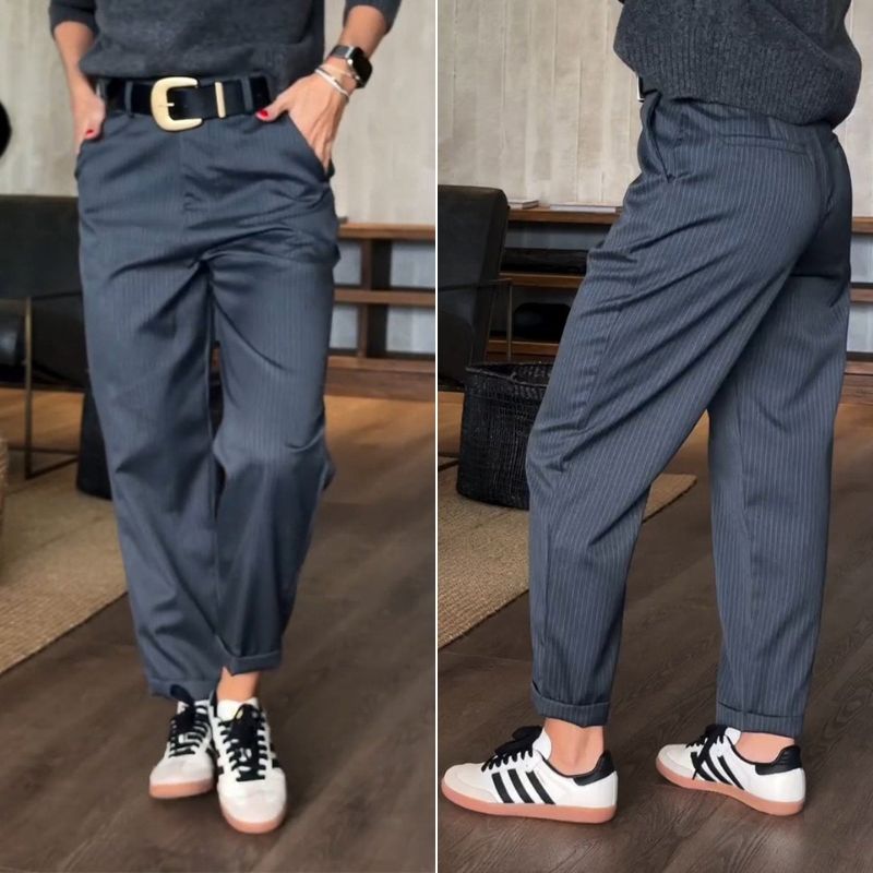 Élégance Détendue™ | Pantalon galbant rayé - Edition limitée