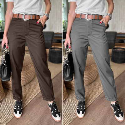 Élégance Détendue™ | Pantalon galbant rayé - Edition limitée