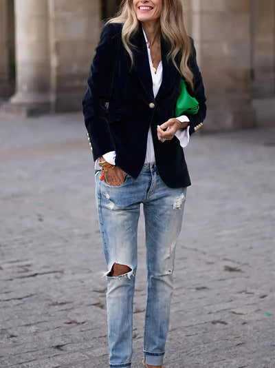 Caterina™ | Blazer en Velours Élégant