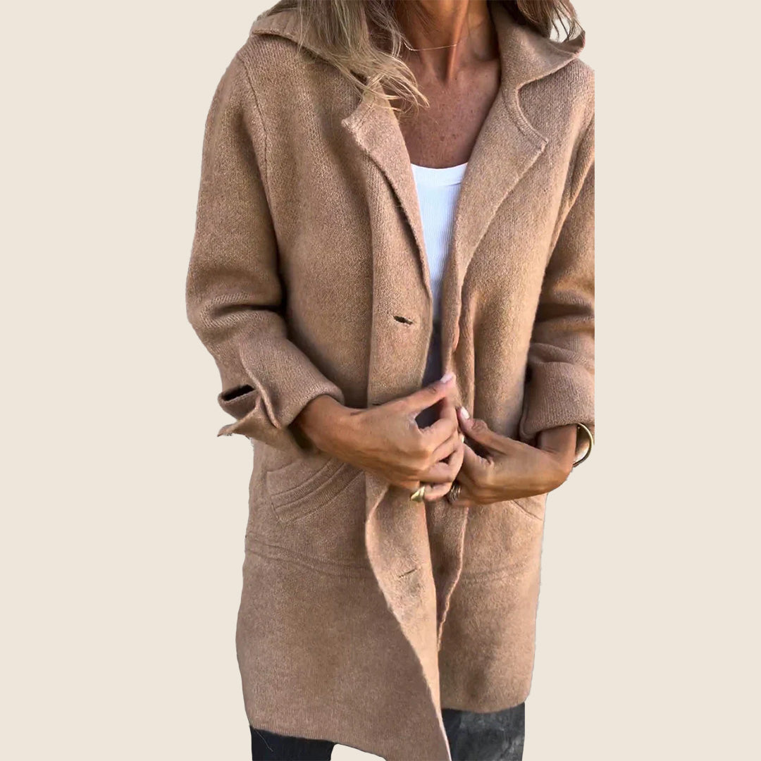 Élégance Détendue | Manteau Casual Monopette avec Revers