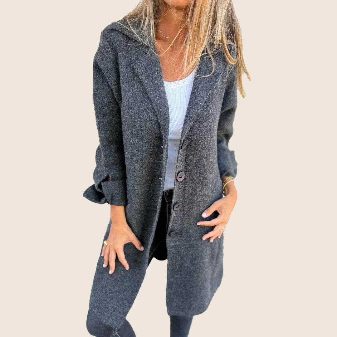 Élégance Détendue | Manteau Casual Monopette avec Revers