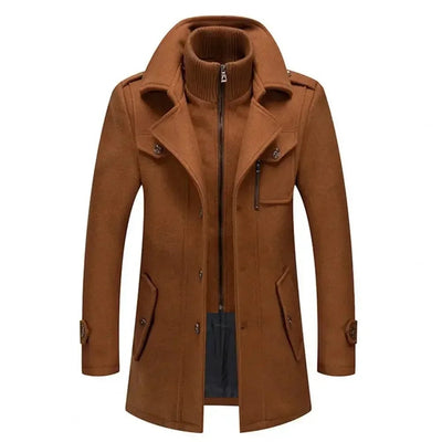 Manteau Classique en Coton pour Homme à Double Col | Parfait pour l’Automne et l’Hiver
