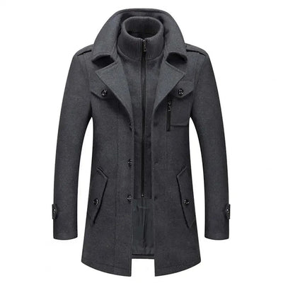 Manteau Classique en Coton pour Homme à Double Col | Parfait pour l’Automne et l’Hiver