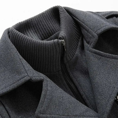 Manteau Classique en Coton pour Homme à Double Col | Parfait pour l’Automne et l’Hiver
