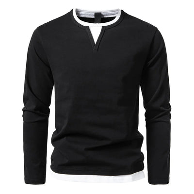 Pull à Manches Longues pour Homme avec Col en V | Respirant & Durable pour le Quotidien