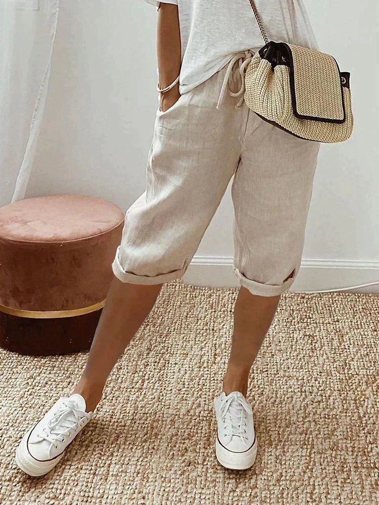 Rosa™ | Shorts en coton et lin pour femmes