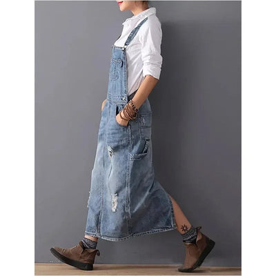 Robe en Denim Sans Manches pour Femme