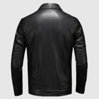 Veste en Cuir Classique pour Homme | Slim Fit avec Fermeture Éclair