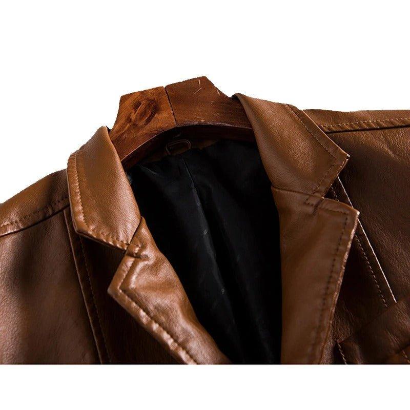 Veste en Cuir Homme Slim Fit | Élégante pour l'Automne et l'Hiver