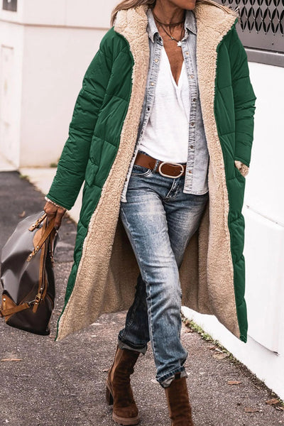 Anny | Manteau Long Réversible Doublé en Fourrure