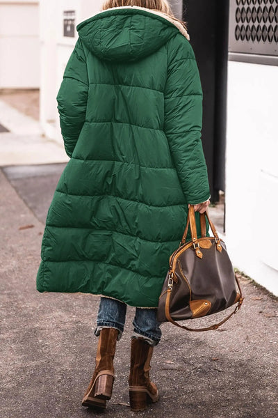 Anny | Manteau Long Réversible Doublé en Fourrure