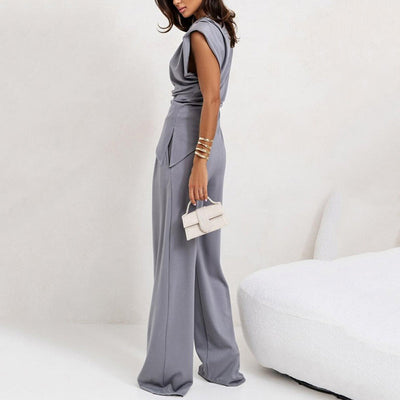 Ensemble élégant et uni deux pièces pour femme
